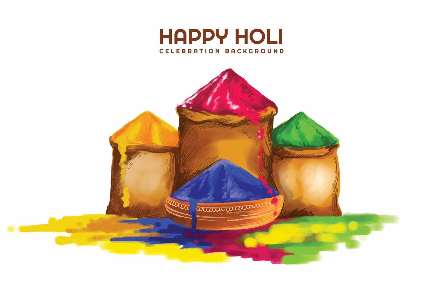 celebración holi colorida para el fondo del festival indio vector