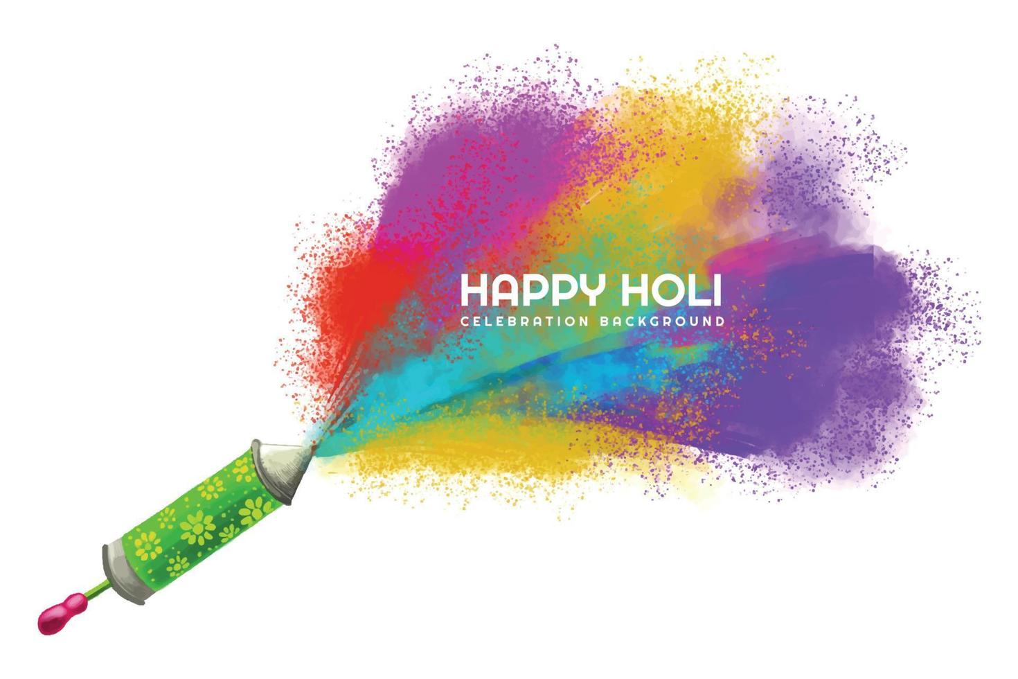 Happy holi colorful splash elements for card background vector