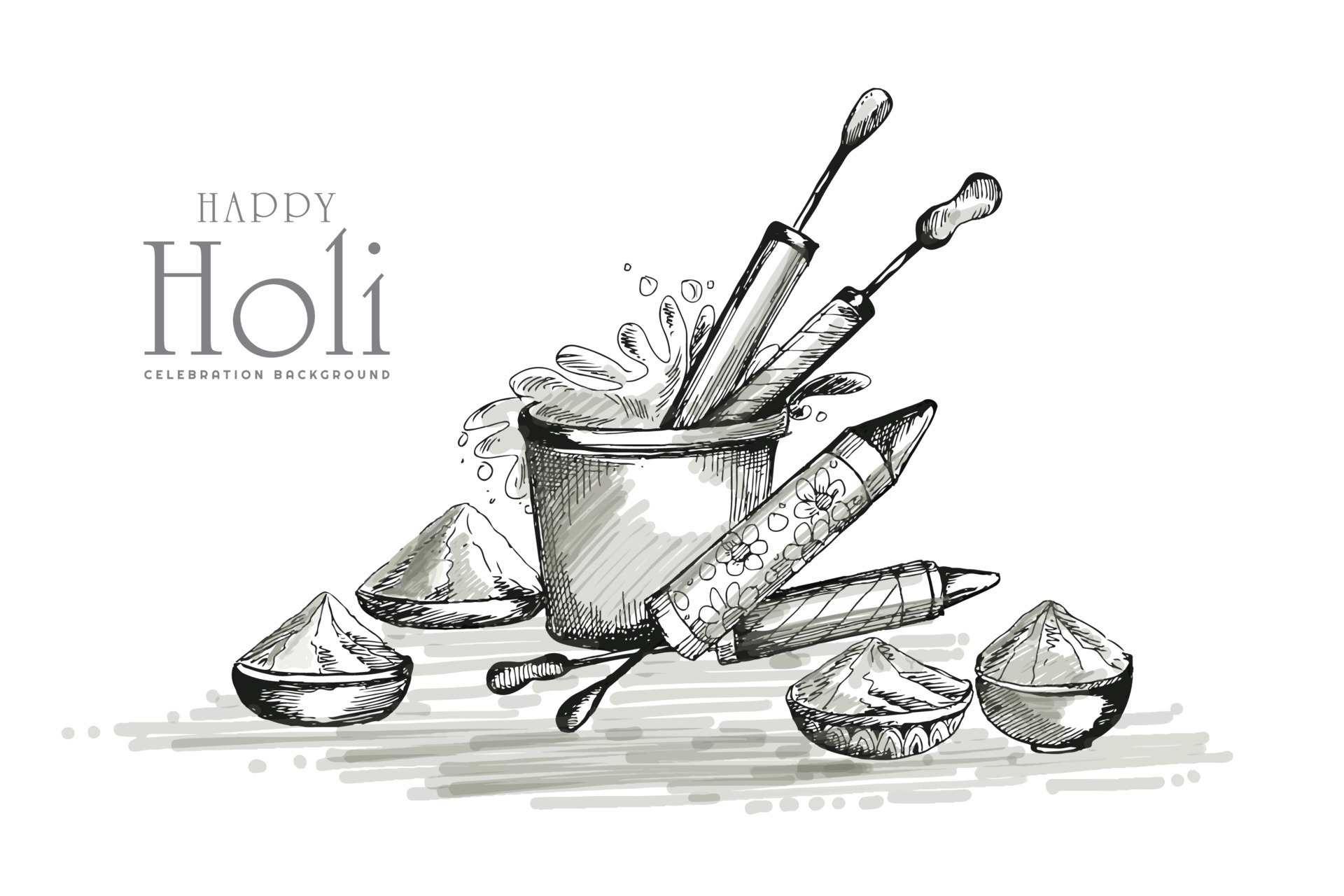 holi pics outlines hd