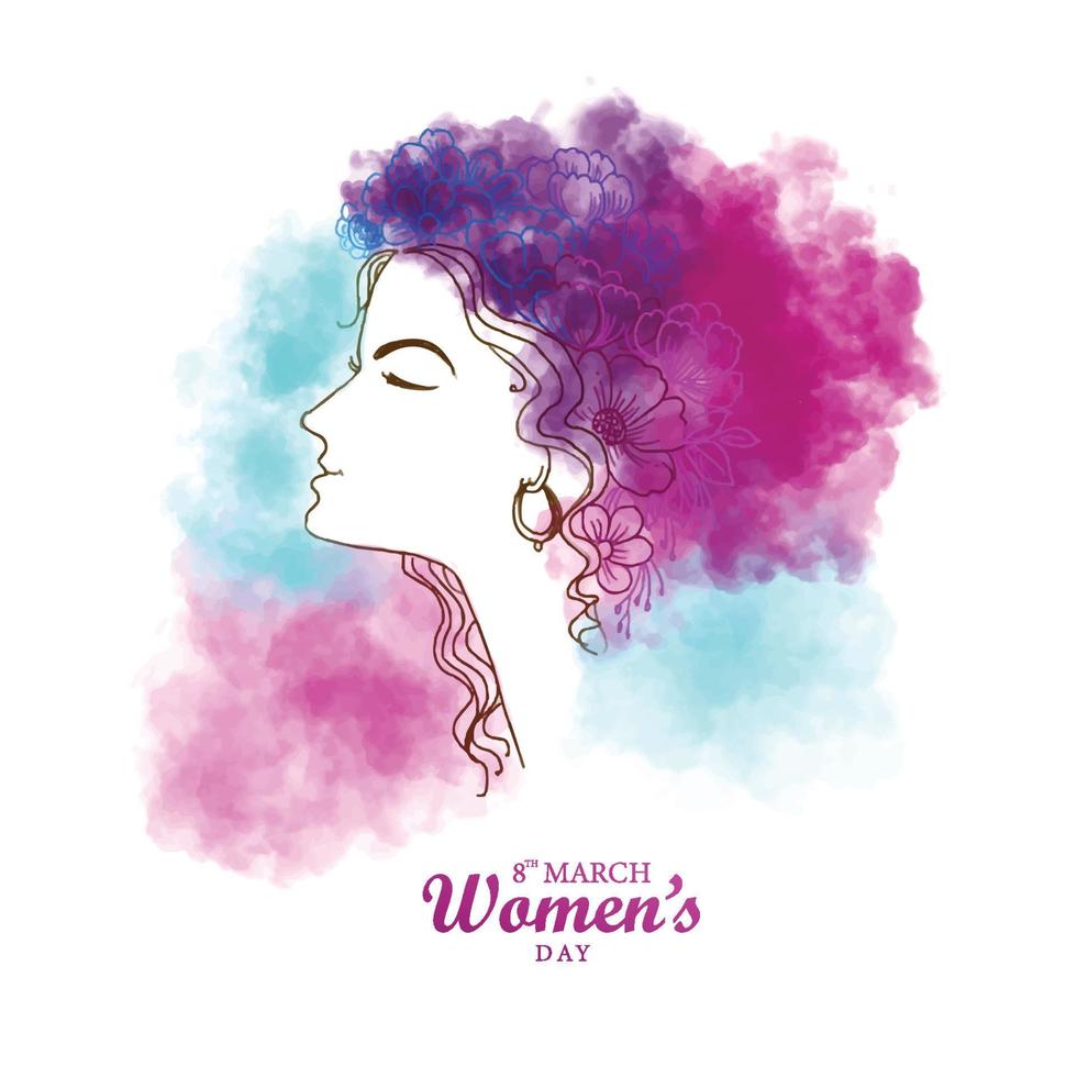 Beautiful happy womens day card background vector