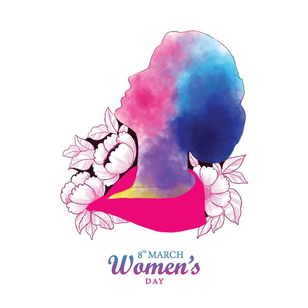 Beautiful happy womens day card background vector