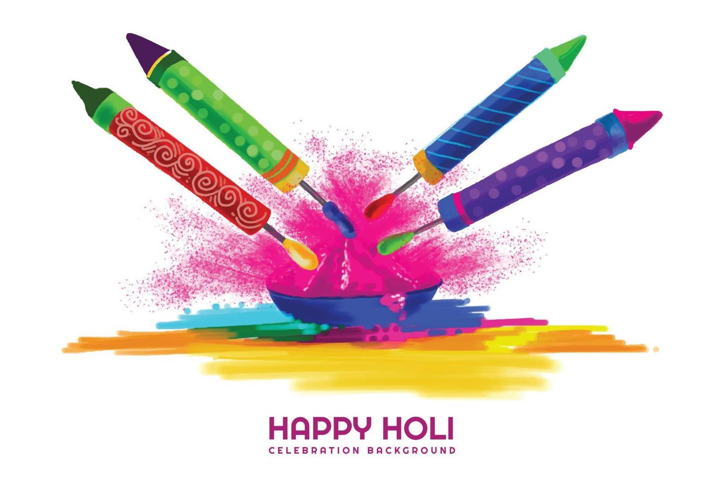 feliz holi festival de primavera india de colores tarjeta de felicitación vector