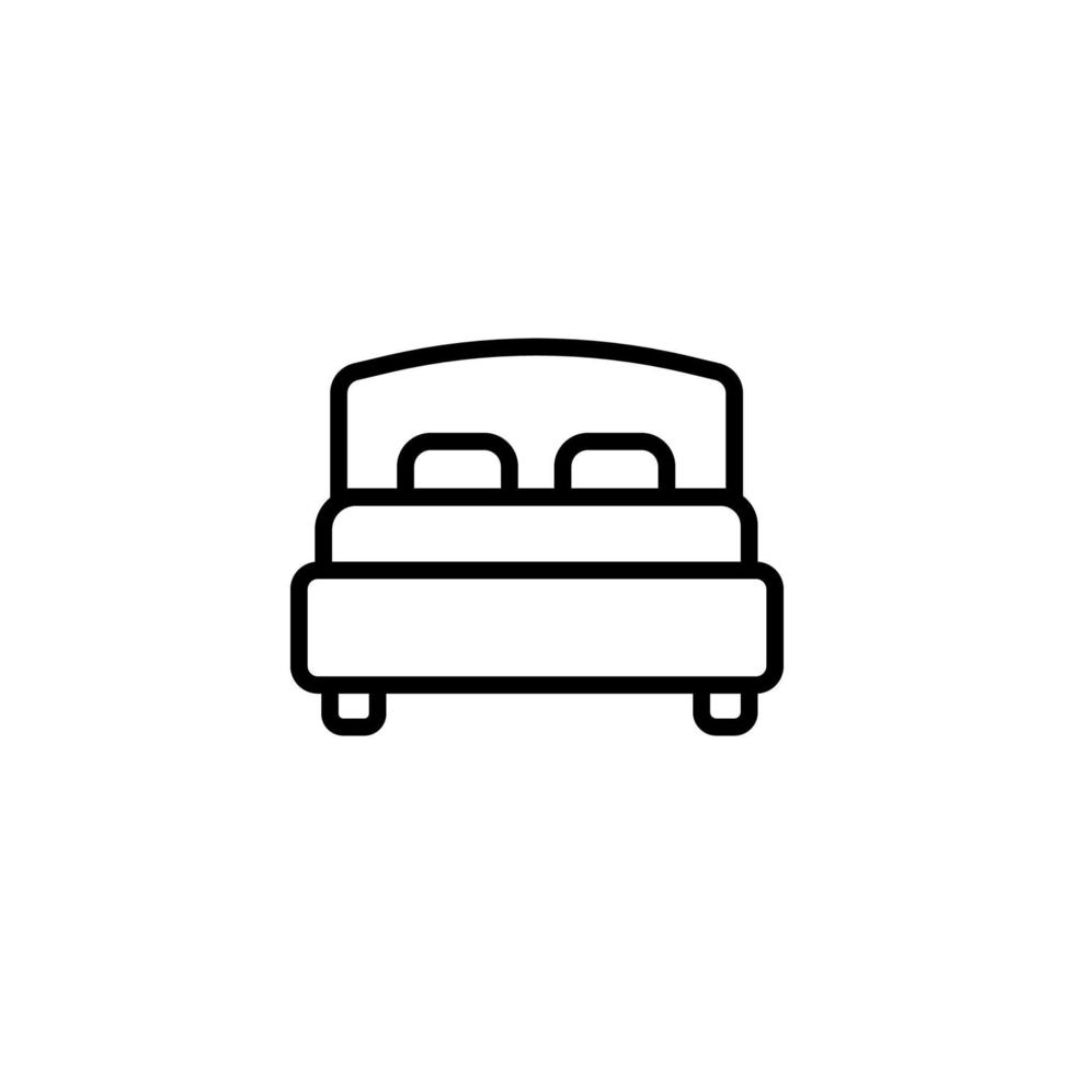 cama icono vector con línea estilo