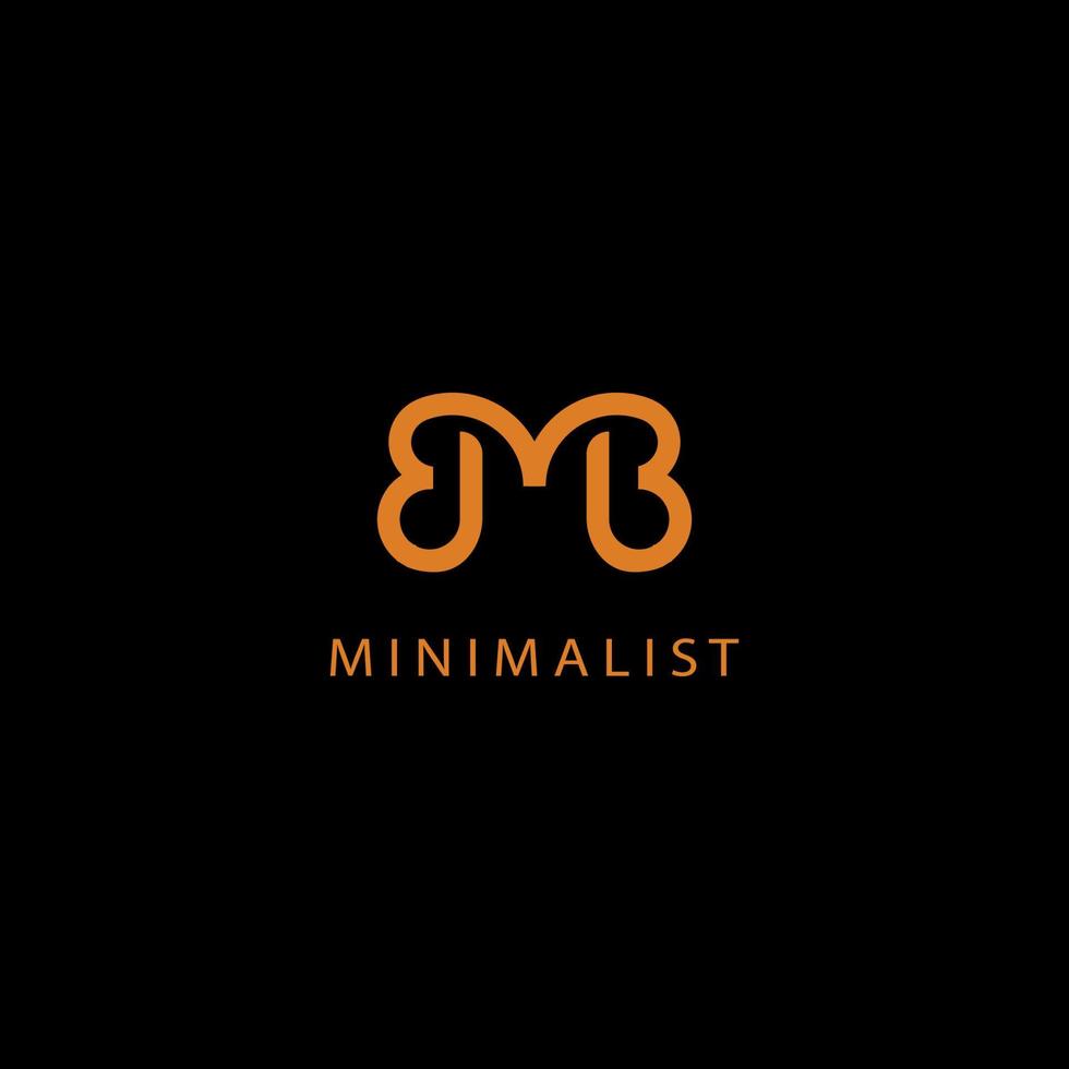 Letter MB logo for initial vector