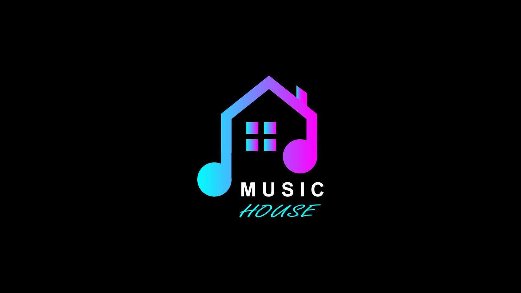 Music house logo symbol vector