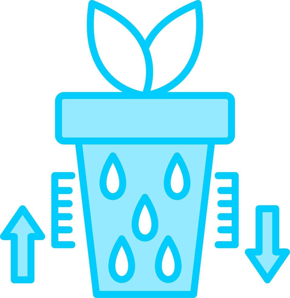 agua nivel en planta vector icono