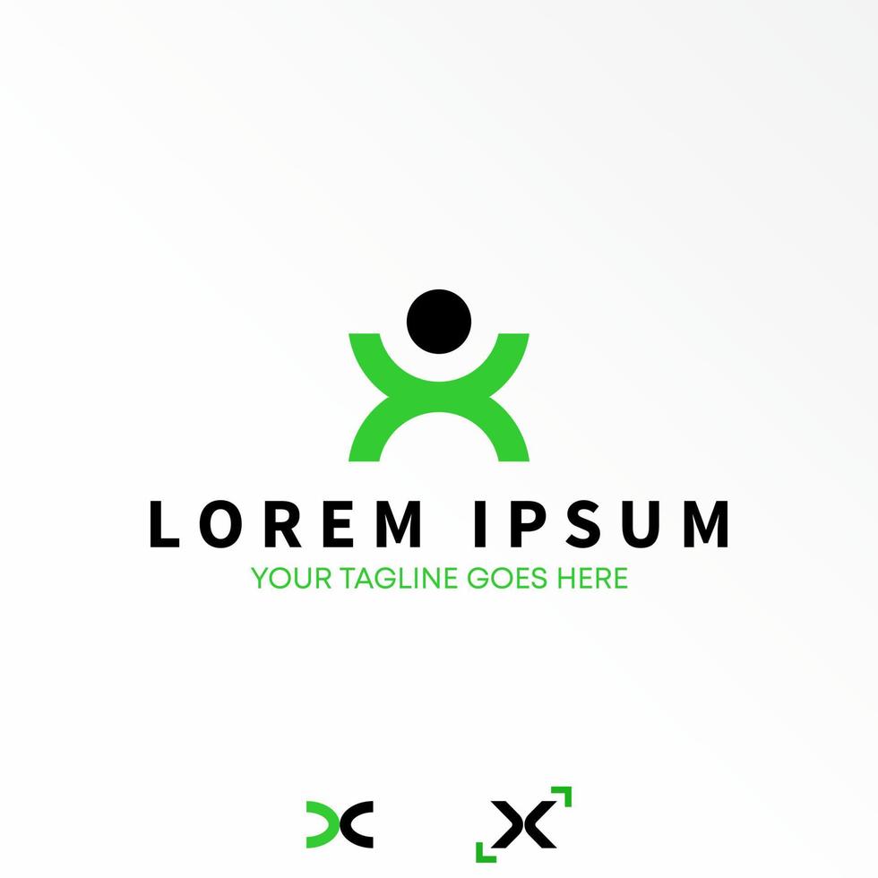 Letter or word X font like human or Body happy image graphic icon logo design abstract concept vector stock. Can be used as a symbol related to initial or sport.