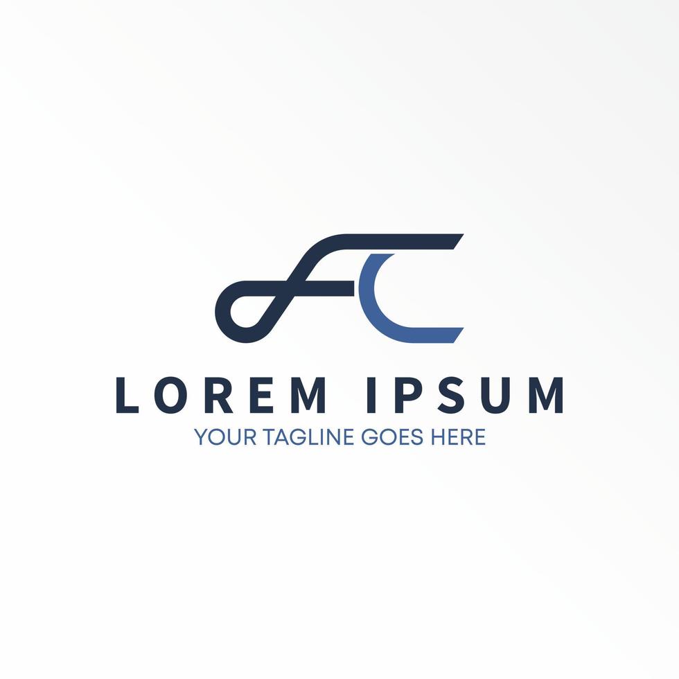 Letter or word A or AC or FC connected font image graphic icon logo design abstract concept vector stock. Can be used as a symbol related to initial or monogram