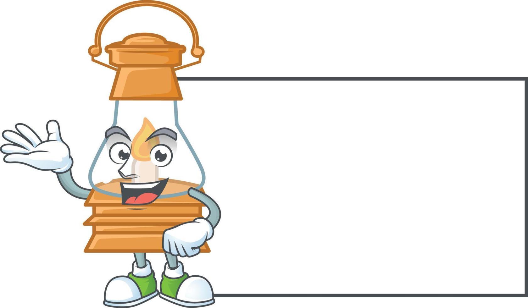 petróleo lámpara dibujos animados personaje estilo vector