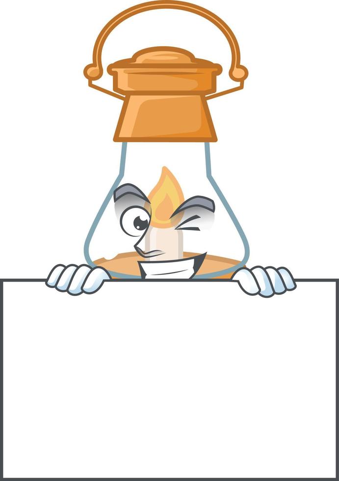 Oil lamp cartoon character style vector