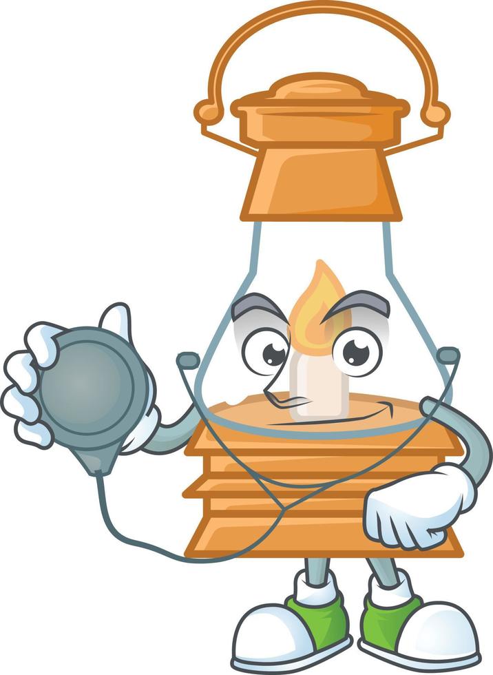 Oil lamp cartoon character style vector