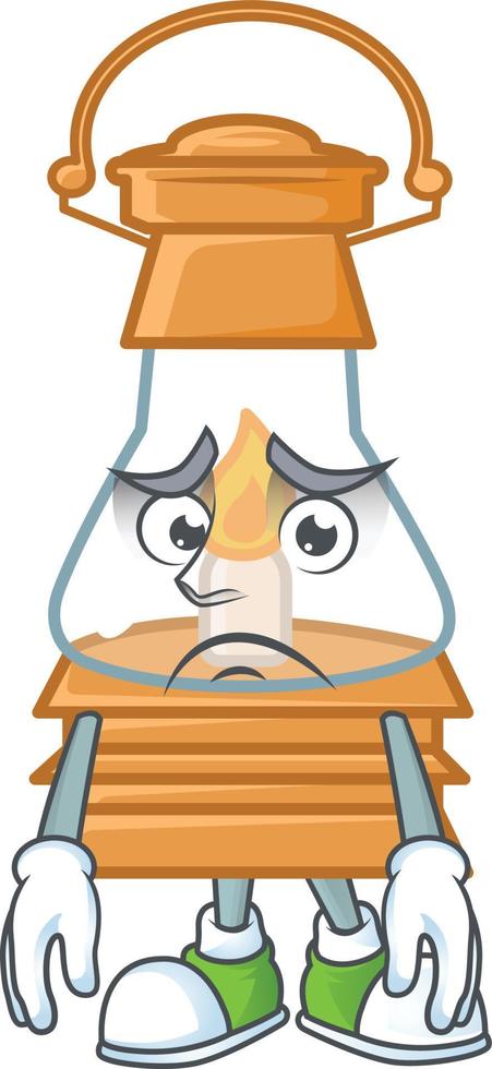 Oil lamp cartoon character style vector