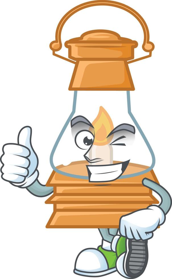 Oil lamp cartoon character style vector