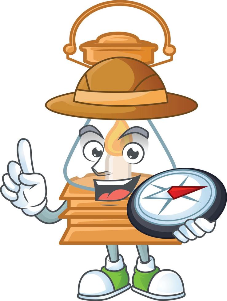 Oil lamp cartoon character style vector