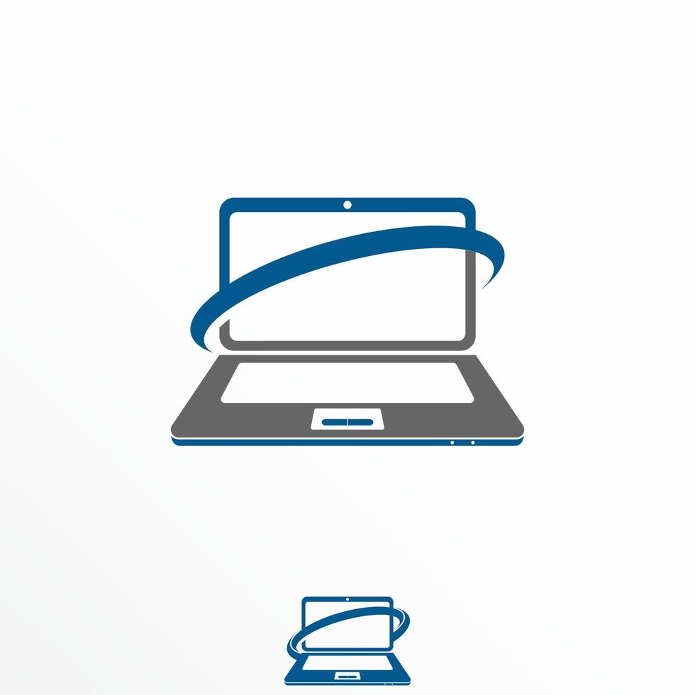 simple Laptop and cutting Holding image graphic icon logo design abstract concept vector stock. Can be used as a symbol related to tech or computer.