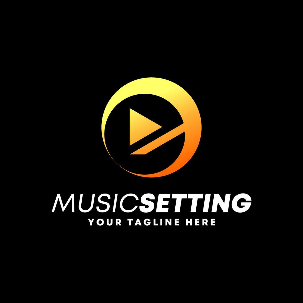 Letter or word E font with Play in block circle image graphic icon logo design abstract concept vector stock. Can be used as a symbol related to initial or music.