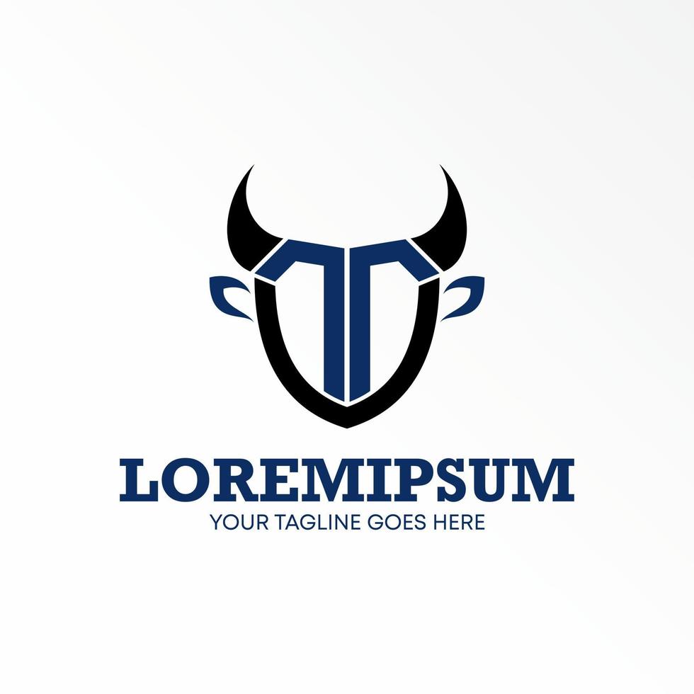Letter or word T ot TV font like on horn or Buffalo head image graphic icon logo design abstract concept vector stock. Can be used as a symbol related to initial or animal.