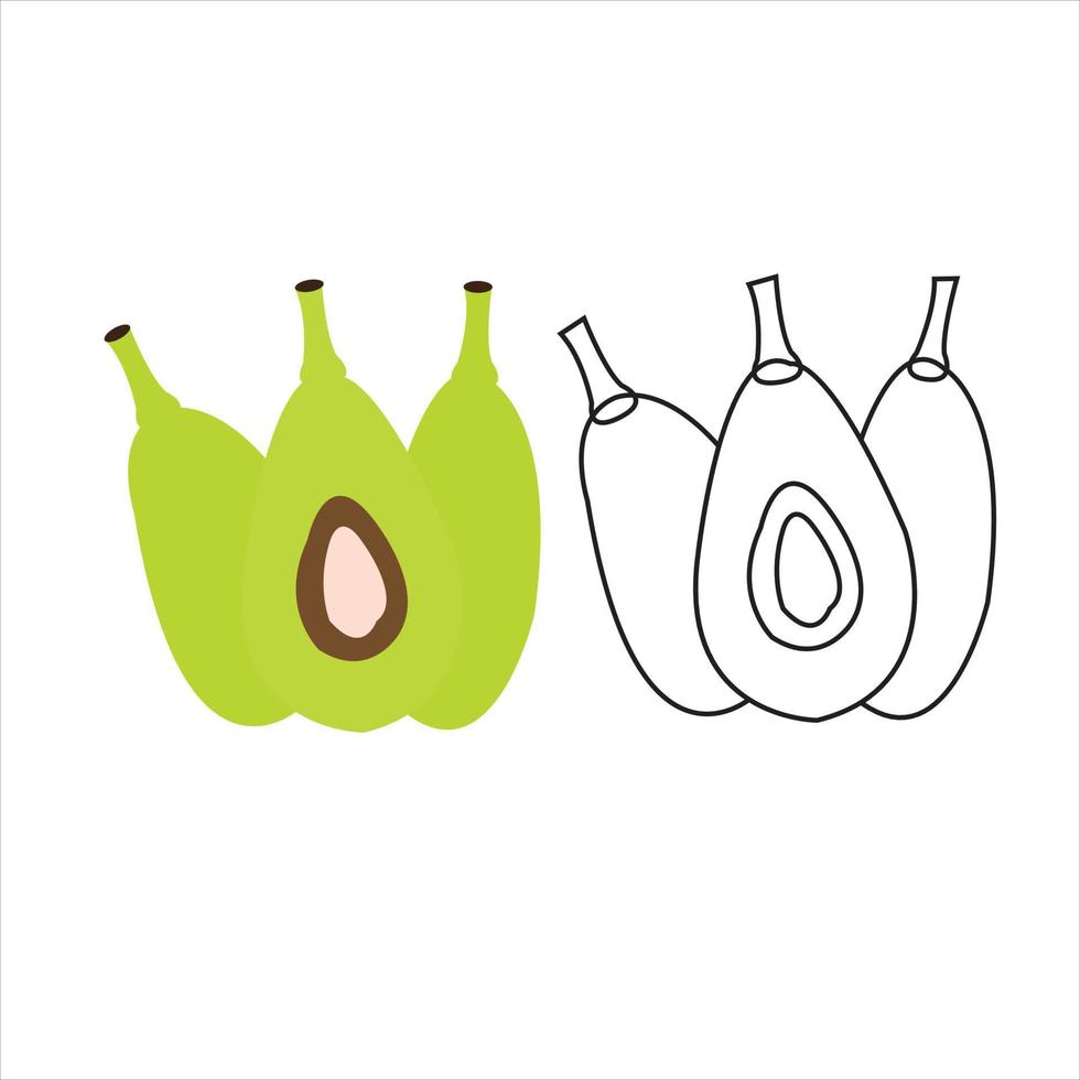 Vector cute cartoon avocado chef character with menu in hand