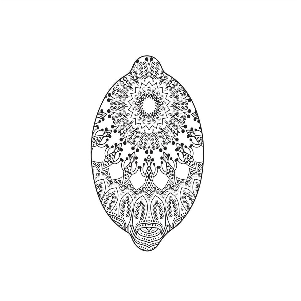 Vector fruit mandala coloring page for kids and adult