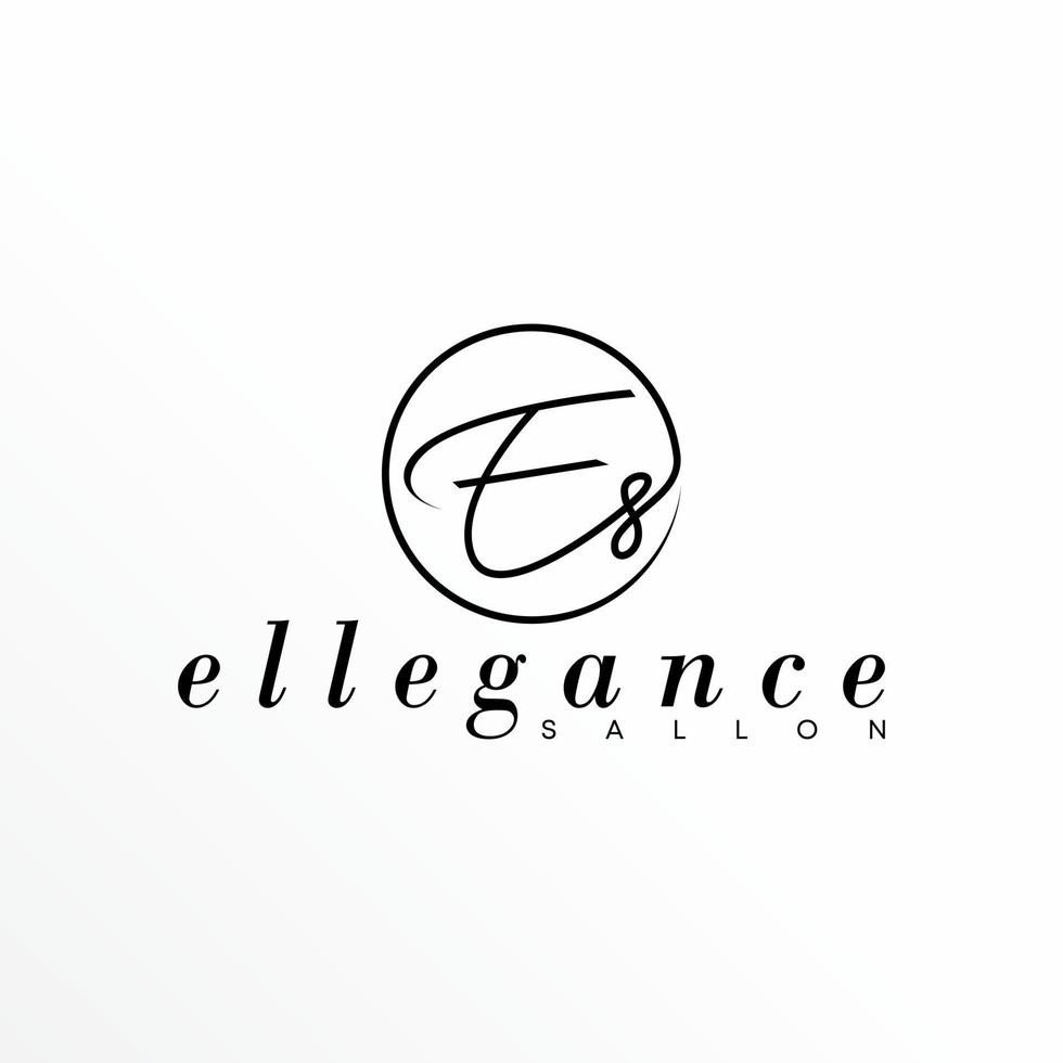 Letter or word ES latin font in Circle image graphic icon logo design abstract concept vector stock. Can be used as a symbol associated with a Initial or beauty.