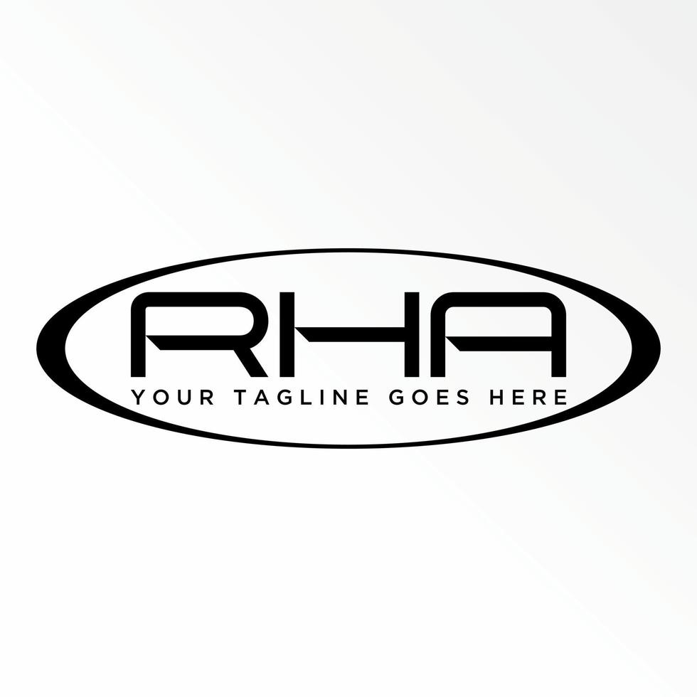 letter or word RHA sans serif font inside ellipse emblem image graphic icon logo design abstract concept vector stock. Can be used as a symbol related to initial or wordmark