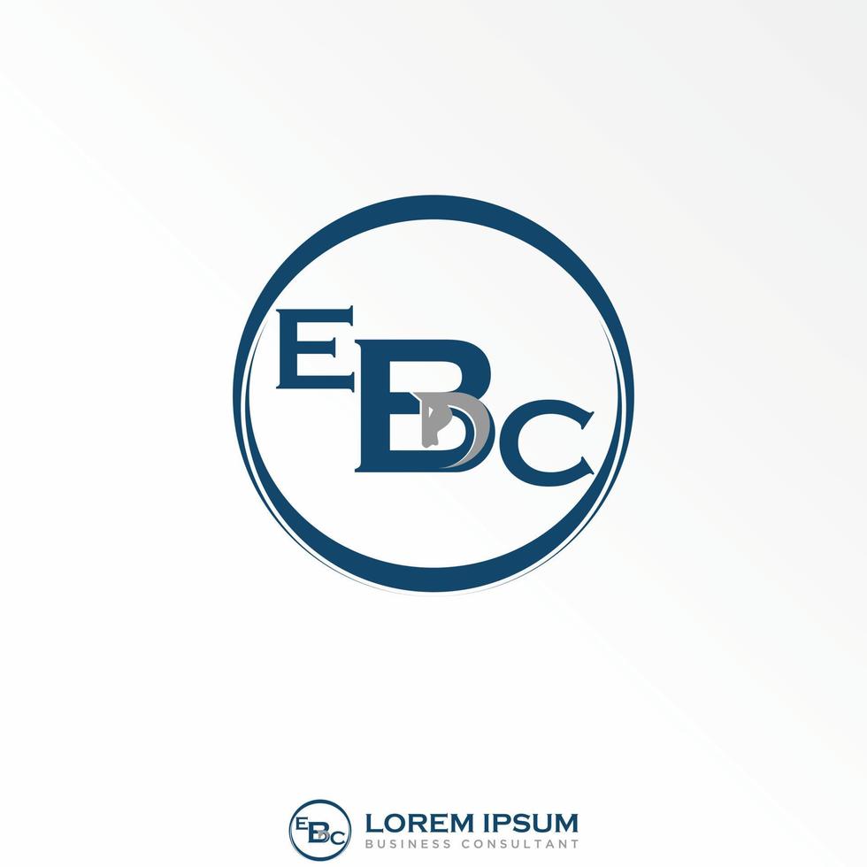 Letter EBC font in cutting circle with horse inside word B and C image graphic icon logo design abstract concept vector stock. Can be used as a symbol associated with animal or initial