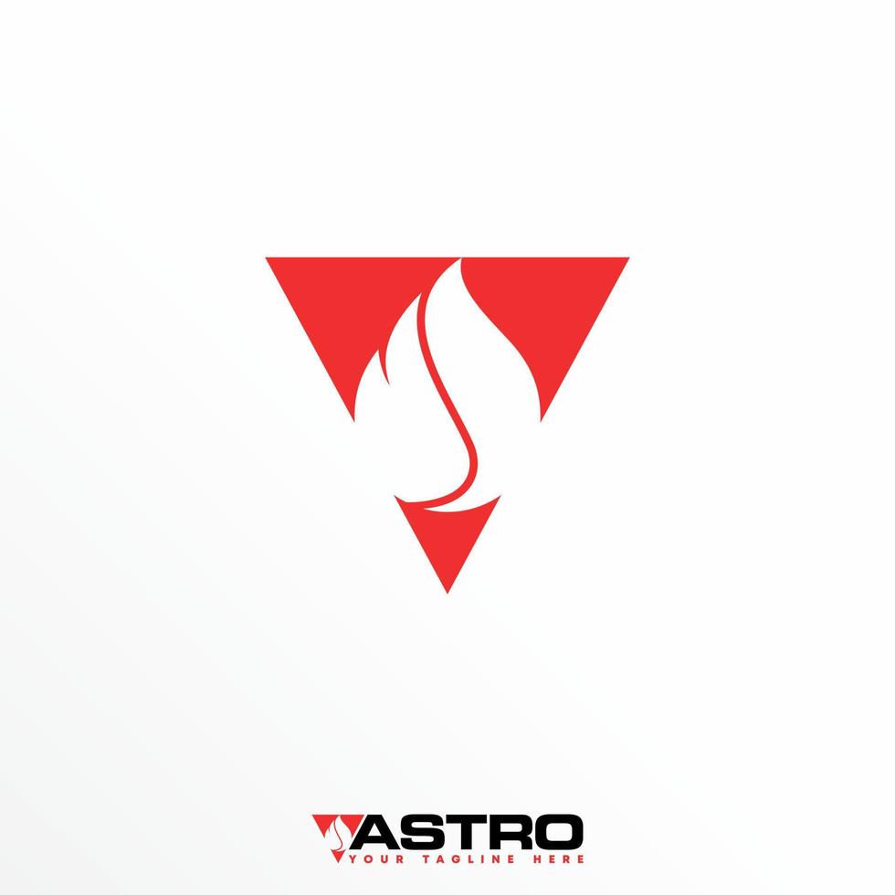 Triangle and fire or flame image graphic icon logo design abstract concept vector stock. Can be used as a symbol related to hot or warning.