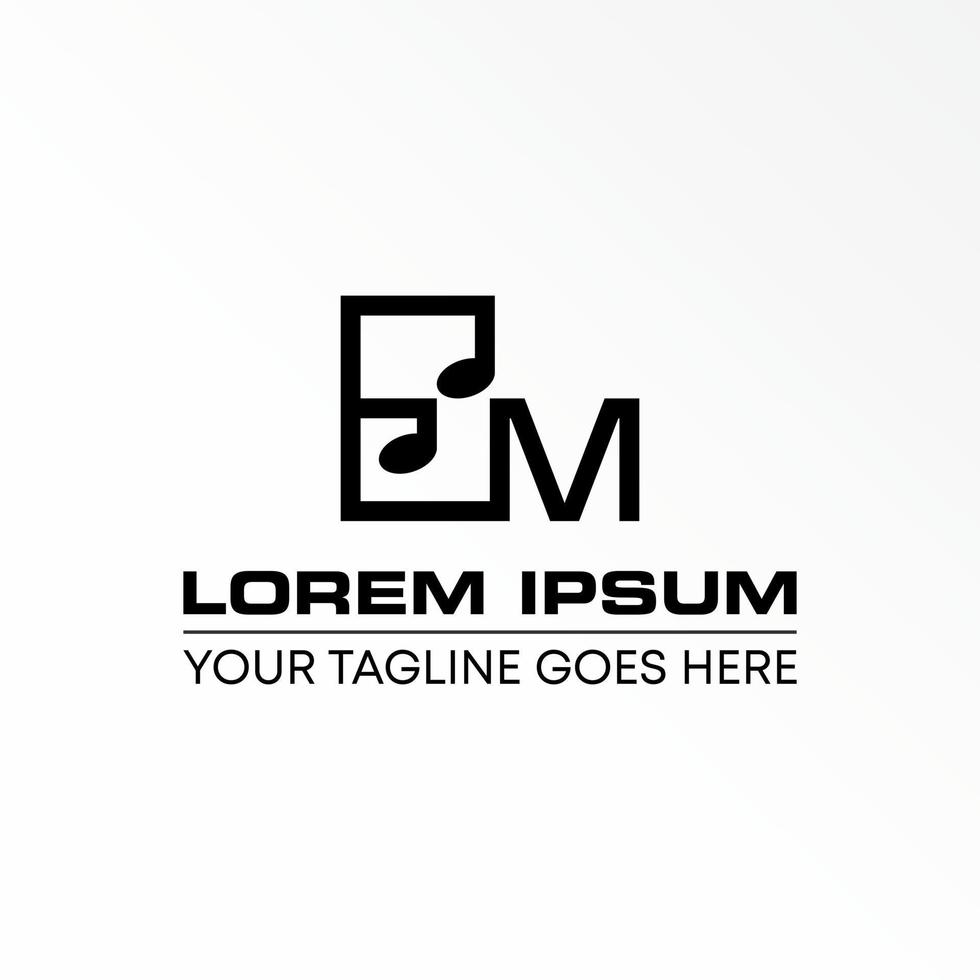 Letter or word EE or EM font in 3D Hexagon with note music image graphic icon logo design abstract concept vector stock. Can be used as a symbol related to initial or wordmark.