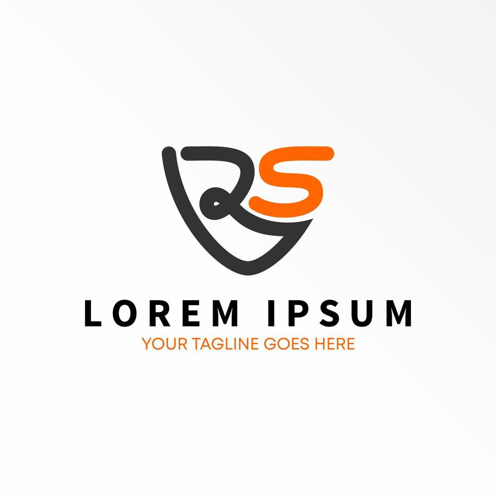 Letter or word RSV fline font in Triangle shield guard image graphic icon logo design abstract concept vector stock. Can be used as a symbol related to initial or sport.