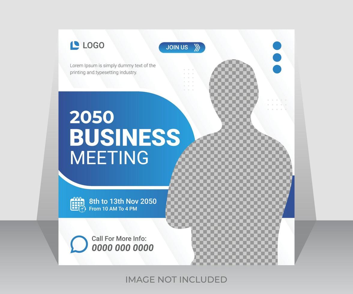 Business conference social media or webinar post banner design template vector