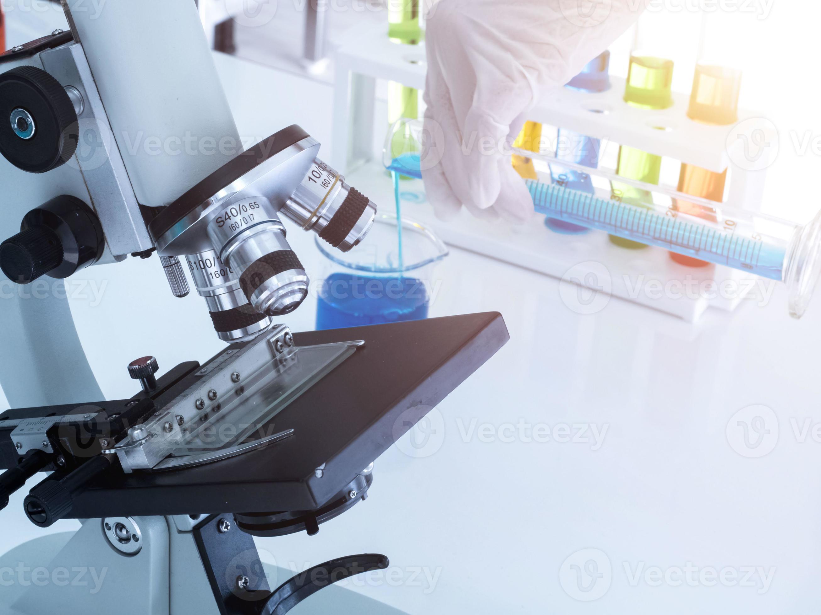 hospital laboratory clinic red green yellow color tube microscope test