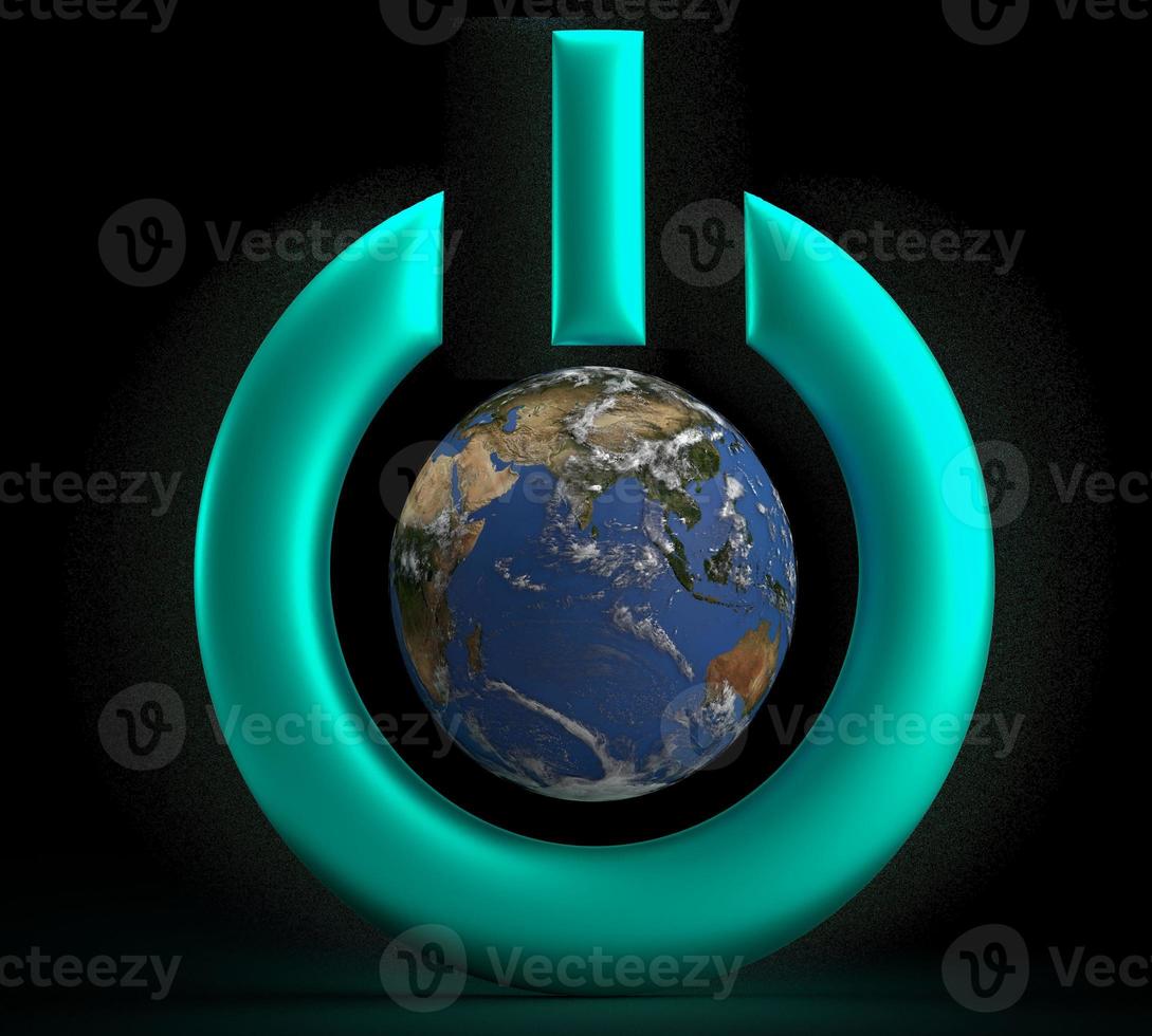 Push button control green color circle round earth world planet global symbol decoration swift happy hour save earth health care day natural ecology environment recycle technology industry.3d render photo