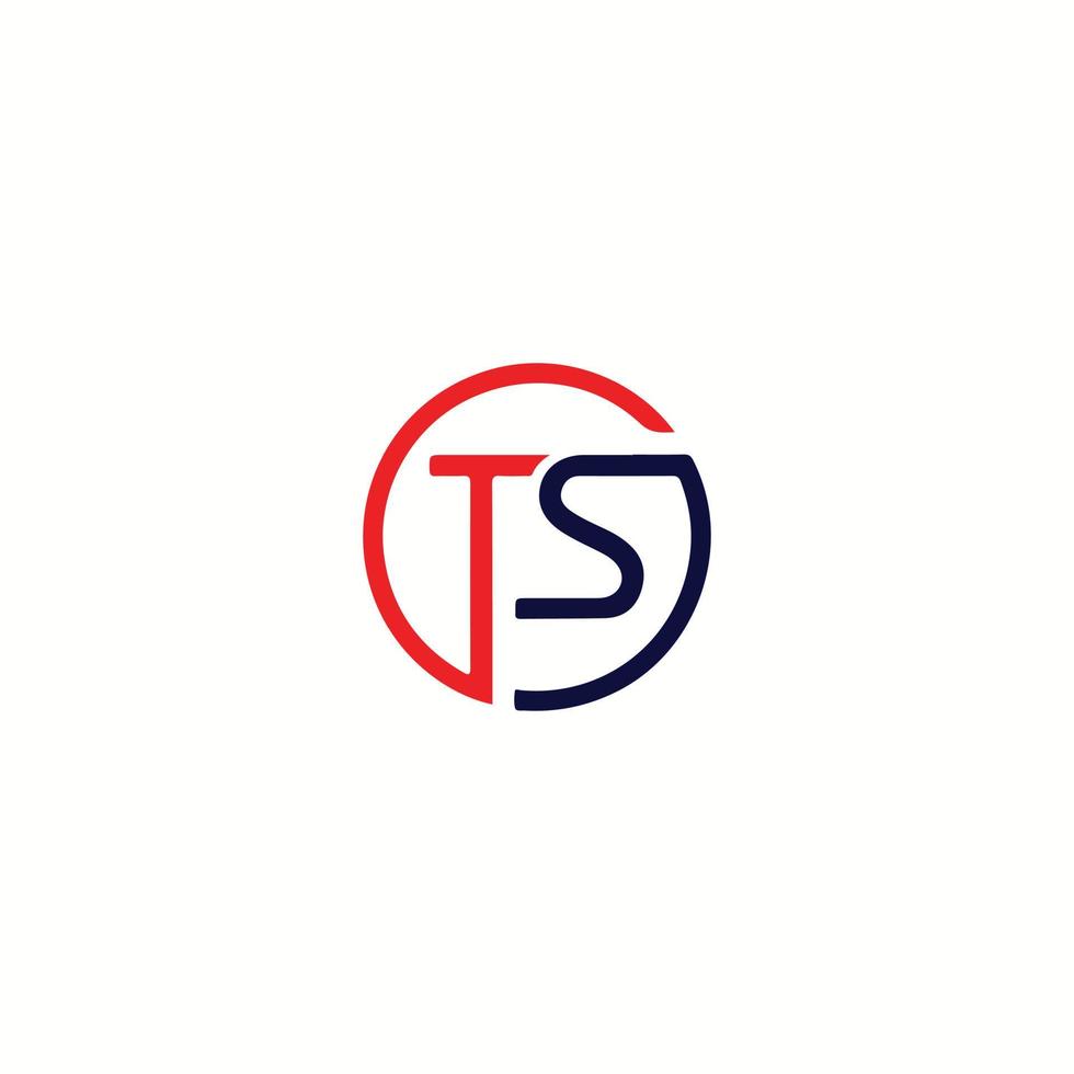 ts logo iniciales circulo vector logo