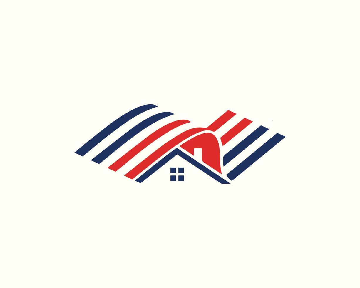 USA Flag House Or Home Logo Design vector