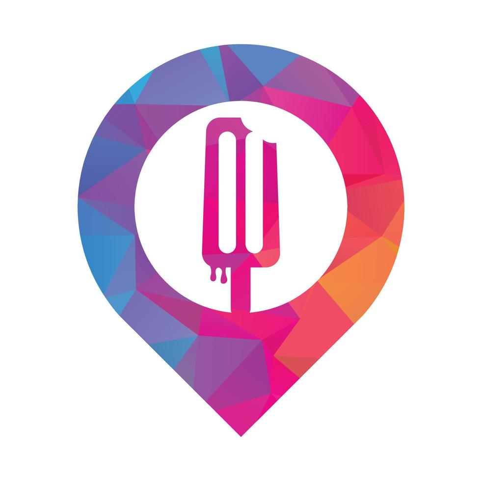 Ice cream stick logo template. Ice Cream Stick Vector Icon Illustration.