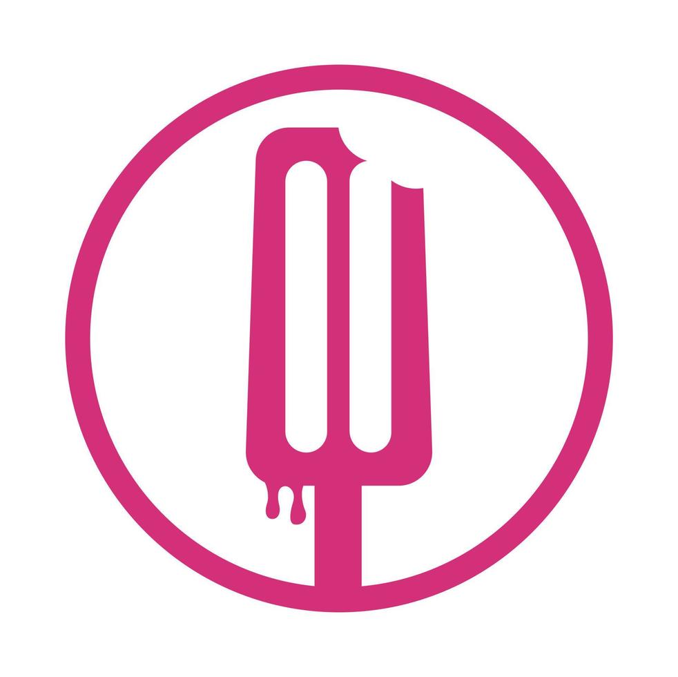 Ice cream stick logo template. Ice Cream Stick Vector Icon Illustration. Sweet Food Icon Concept.
