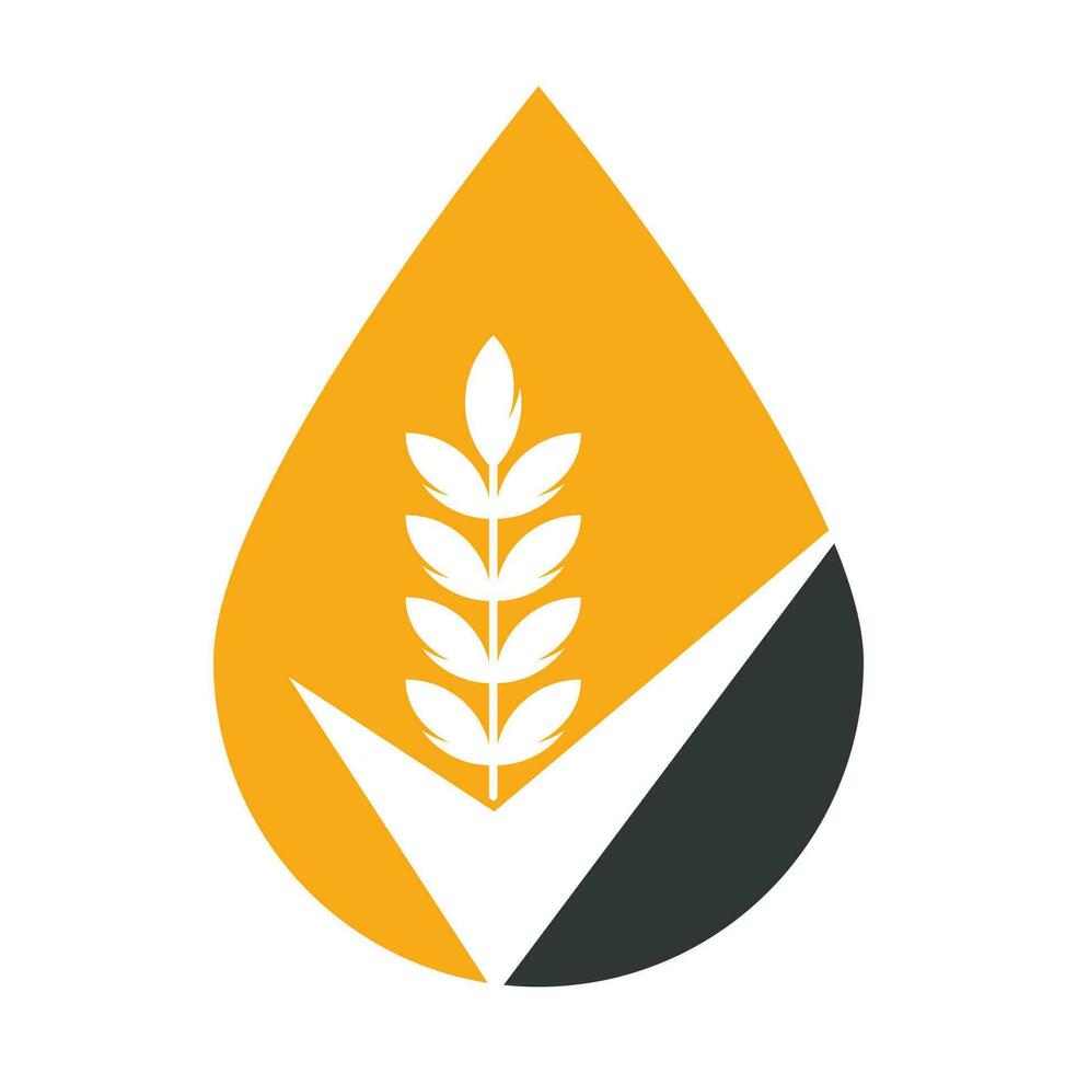 Wheat Grain Check Logo. Grain Wheat Logo Concept sign icon symbol Design. vector