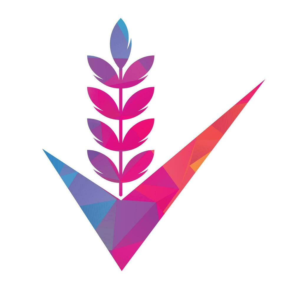 Wheat Grain Check Logo. Grain Wheat Logo Concept sign icon symbol Design. vector