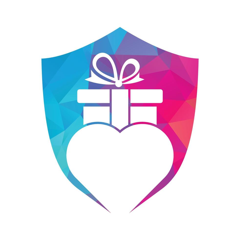 amor regalo logo vector símbolo icono diseño. corazón regalo logo vector icono.