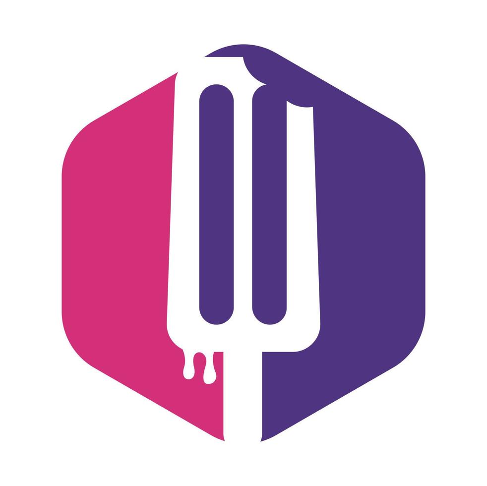 Ice cream stick logo template. Ice Cream Stick Vector Icon Illustration. Sweet Food Icon Concept.