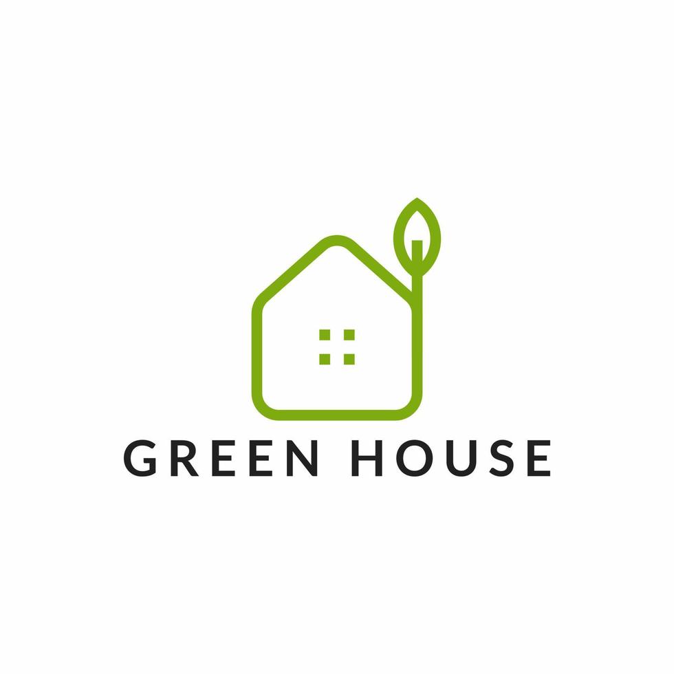 Green House Logo Template Design Vector Illustration