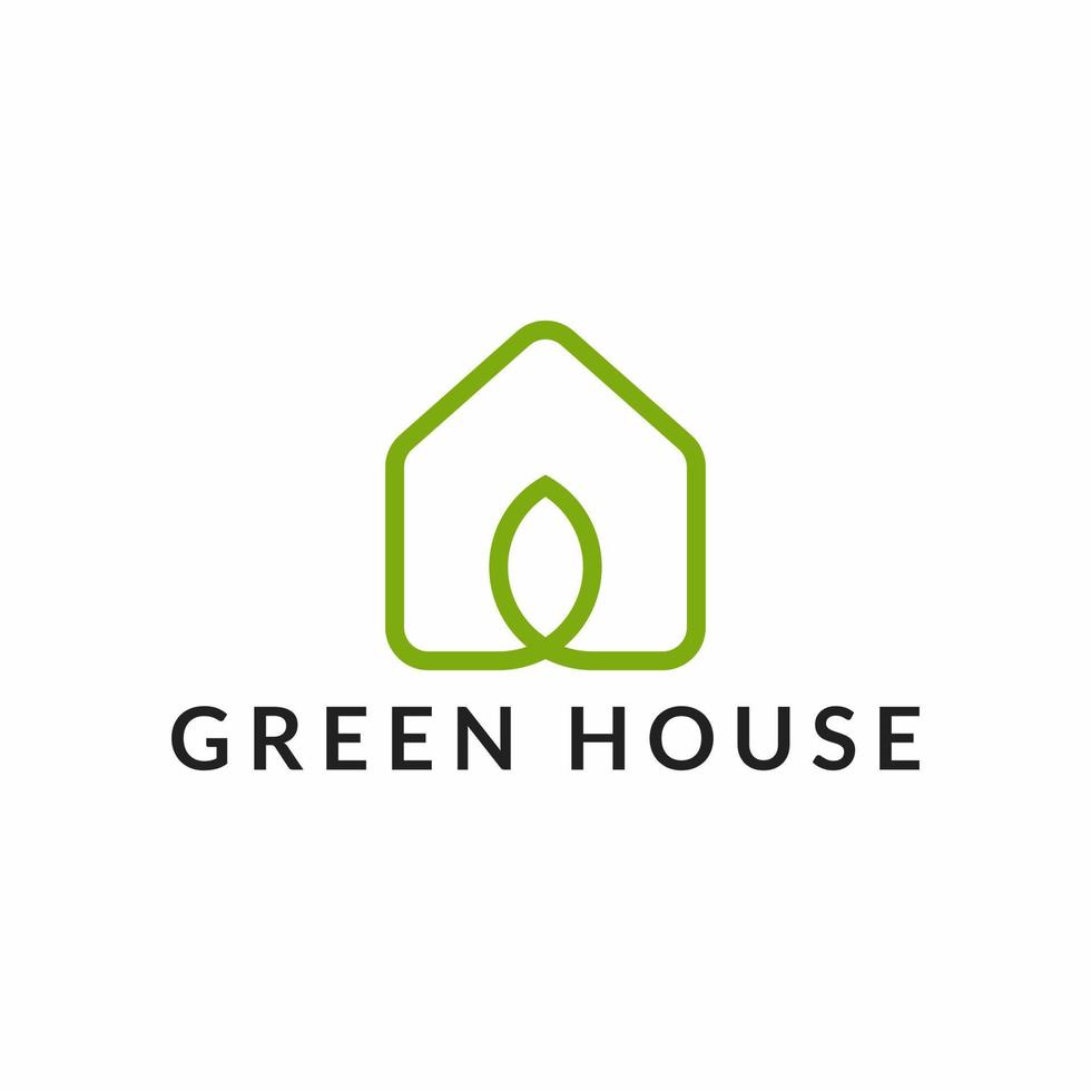 Green House Logo Template Design Vector Illustration