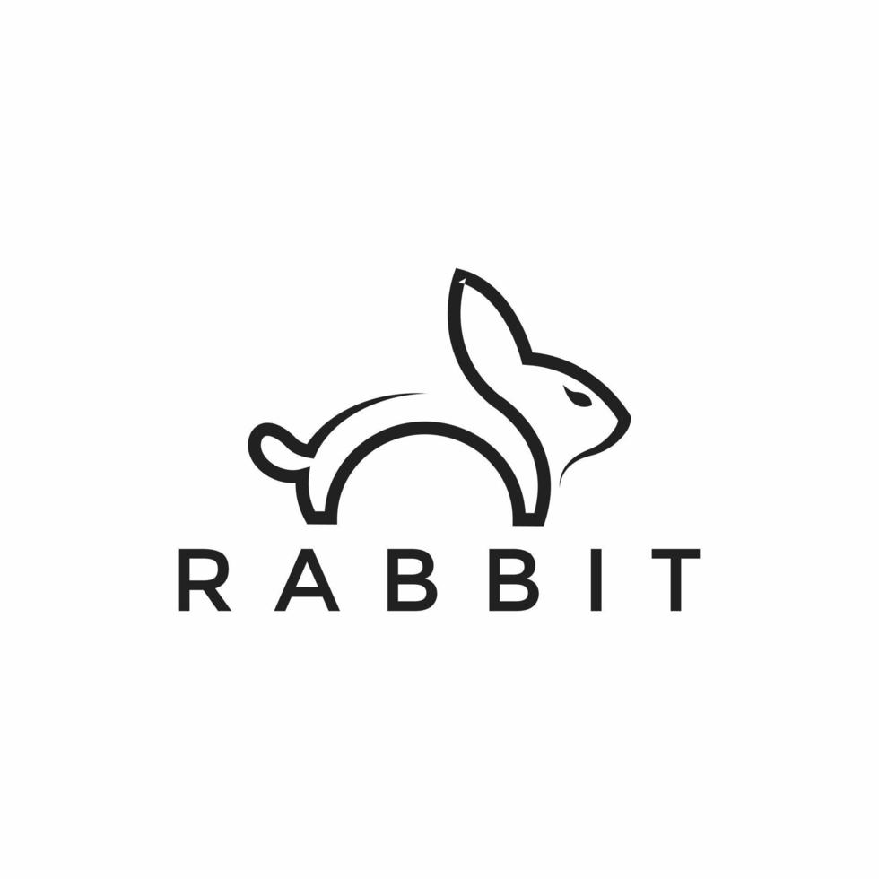 rabbit modern logo illustration vector