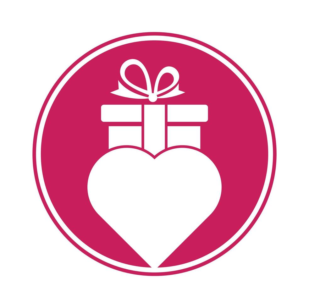 amor regalo logo vector símbolo icono diseño. corazón regalo logo vector icono.