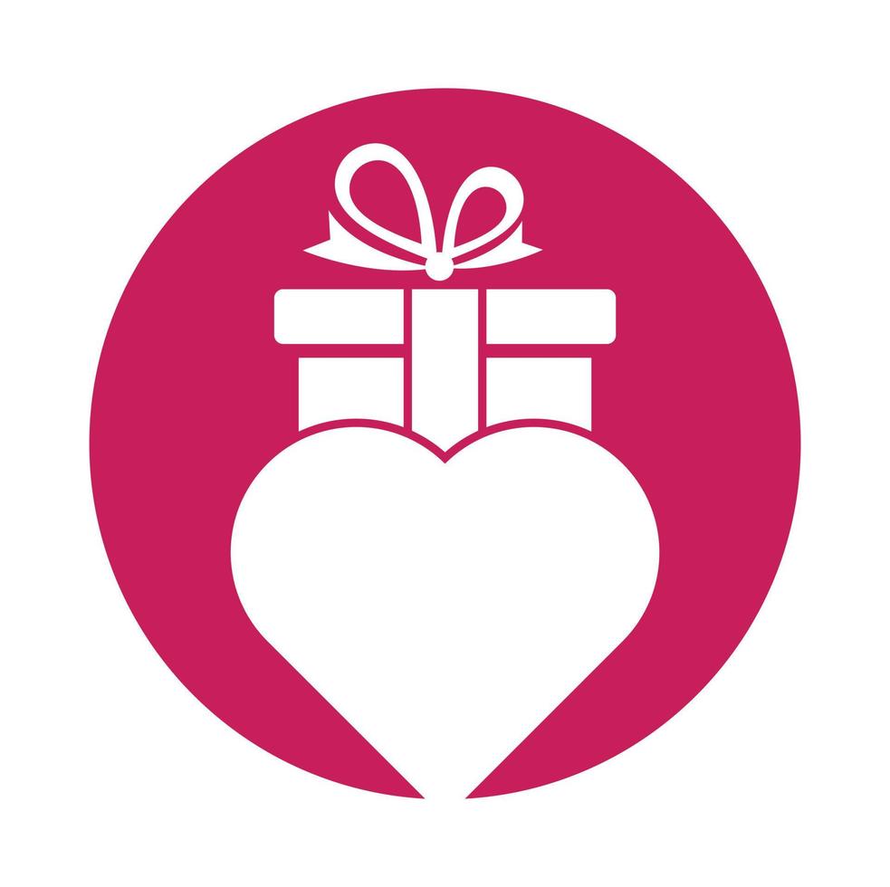 amor regalo logo vector símbolo icono diseño. corazón regalo logo vector icono.