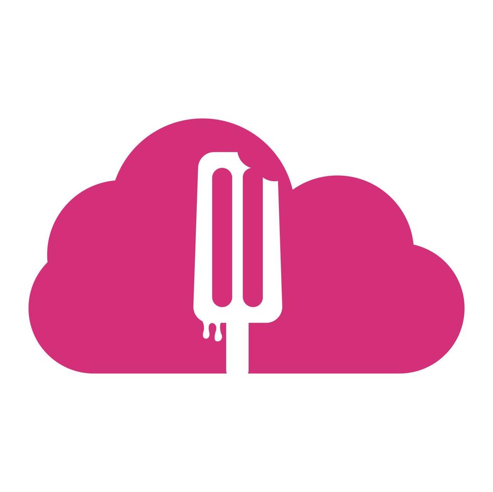 Ice cream stick logo template. Ice Cream Stick Vector Icon Illustration.