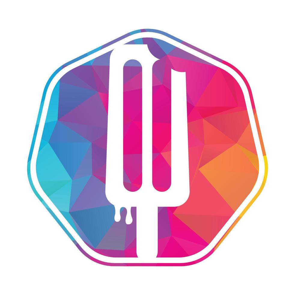 Ice cream stick logo template. Ice Cream Stick Vector Icon Illustration. Sweet Food Icon Concept.