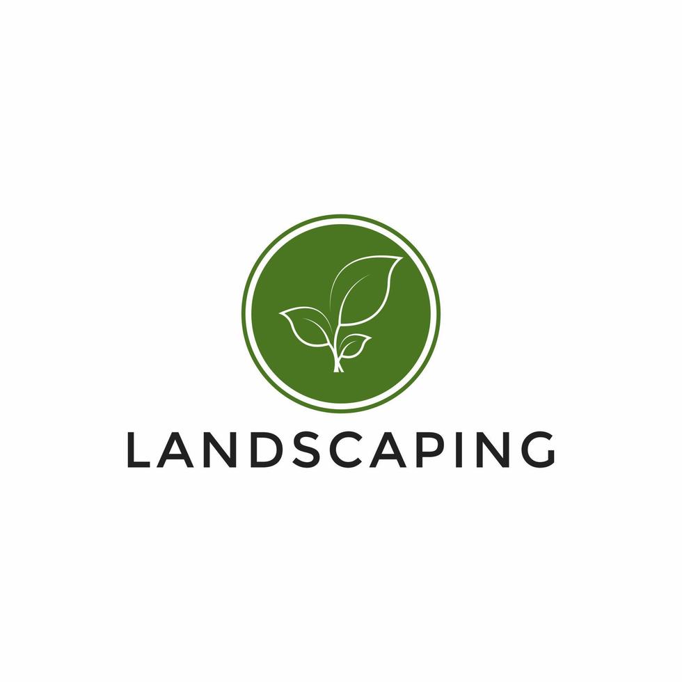 Simple Landscaping Logo Design Template vector