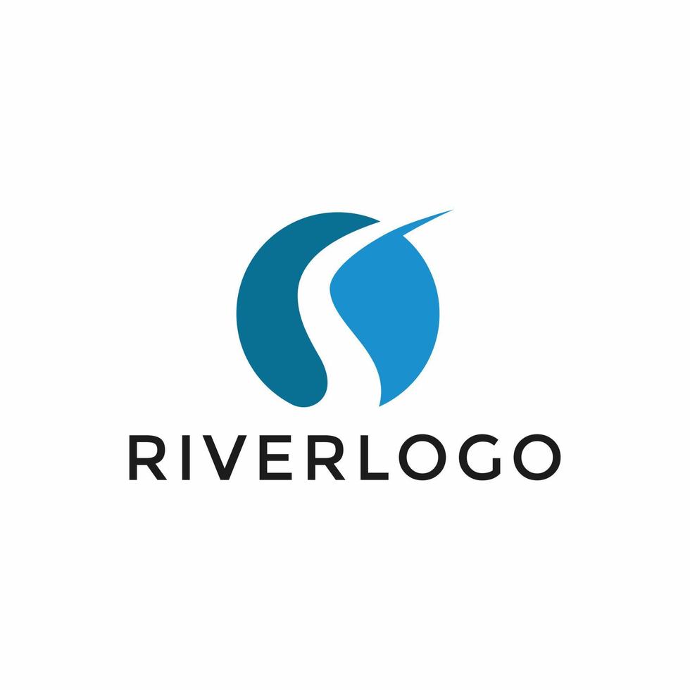 vector río logo diseño modelo