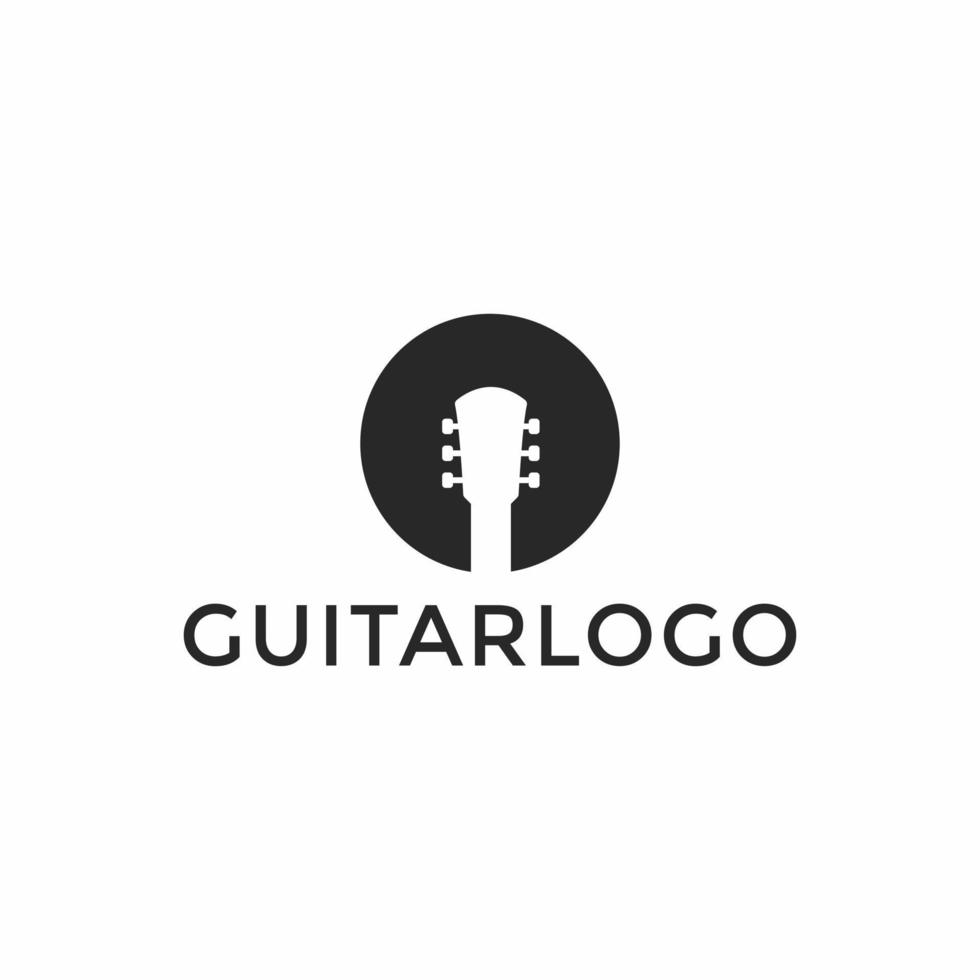 circulo acústico guitarra comercio, música concierto logo diseño modelo vector